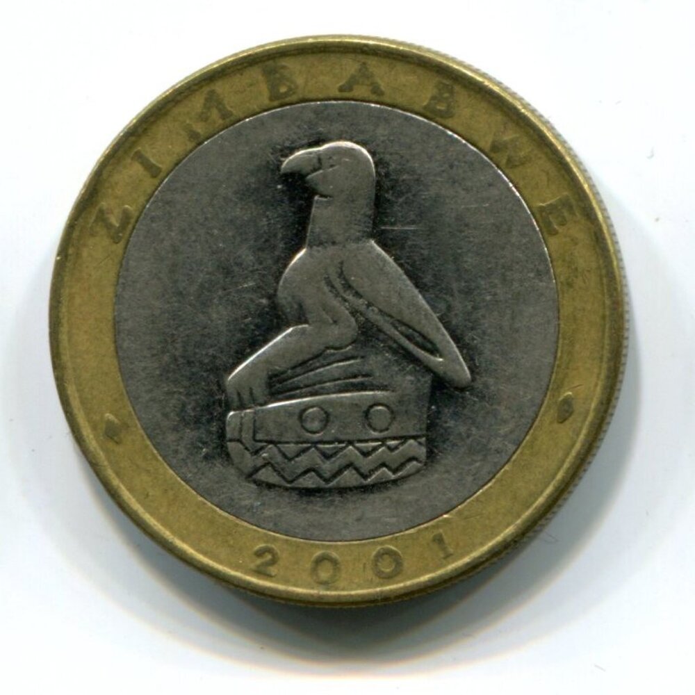 2001 Zimbabwe Bimetallic Rhino $5 Coin (b489-8)